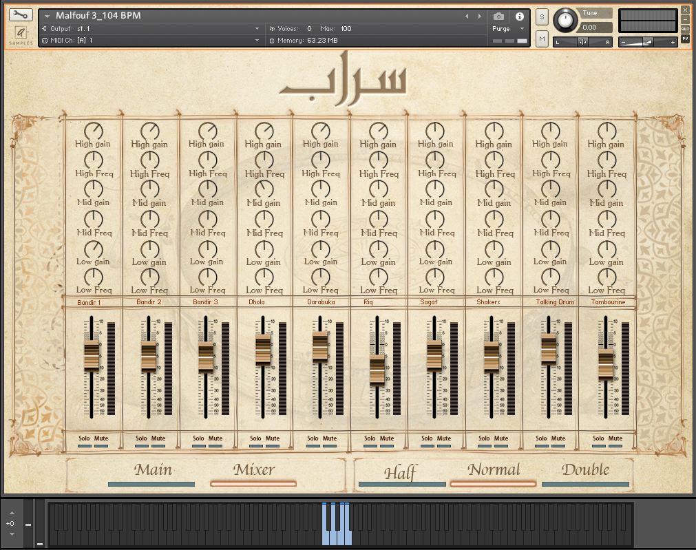 SARAB Middle Eastern Percussion Loops interface detail
